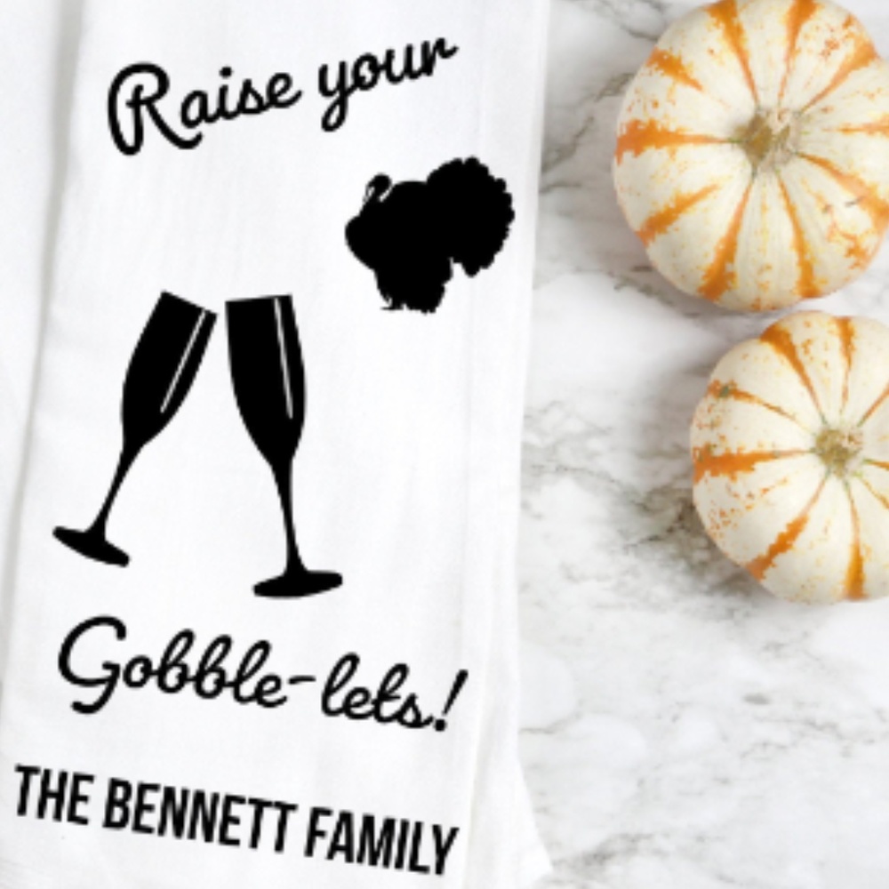 Raise your Gobble-lets! Christmas Dish Towel